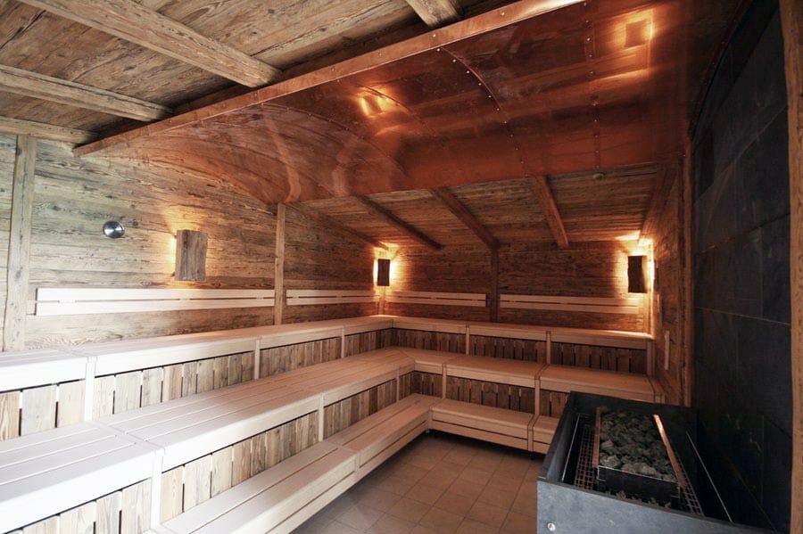 Saunabänke im Fire & Ice Design